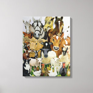 Tierallsorten Leinwanddruck