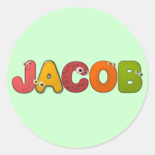 Tieralphabet Jacob Runder Aufkleber