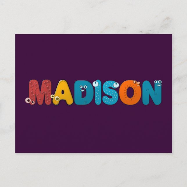 Tieralphabet Madison Postkarte (Vorderseite)