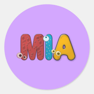 Tieralphabet Mia Runder Aufkleber
