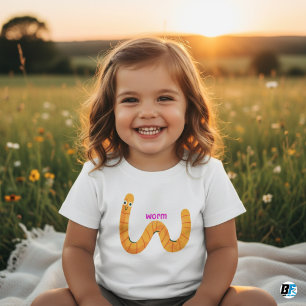 Tieralphabet W für Wurm Baby T-shirt