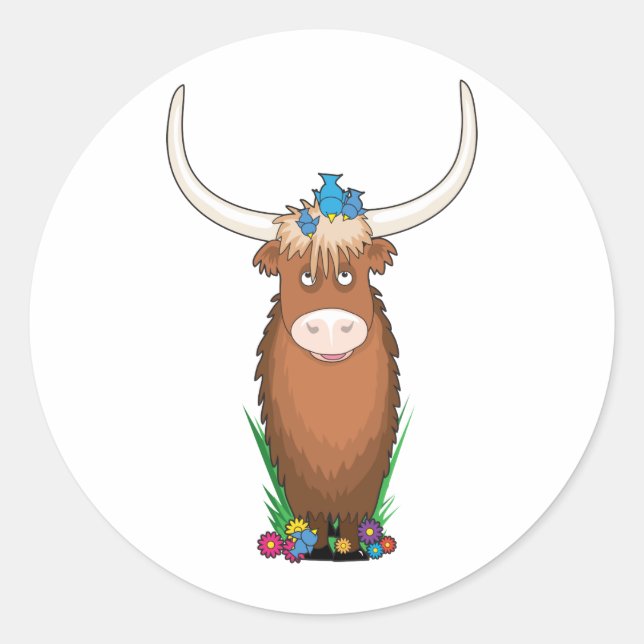 Tieralphabet-Yak Runder Aufkleber (Vorderseite)