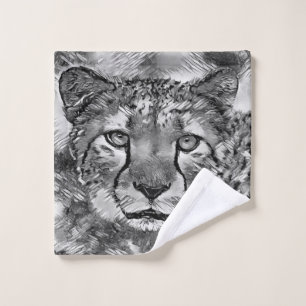 Tierart BW Cheetah  Funny Cheetah Liebhaber Waschlappen