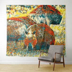 TierArt_Capybara_004 Wandteppich