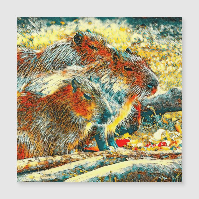 TierArt_Capybara_005 Magnetkarte (Vorderseite)