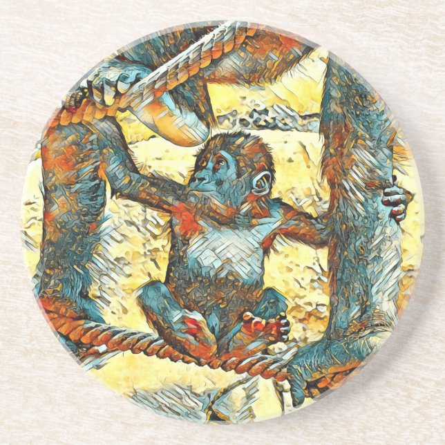 TierArt_Gorilla_006 Getränkeuntersetzer (Vorne)