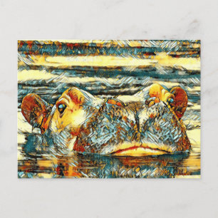 TierArt_Hippo_001 Postkarte