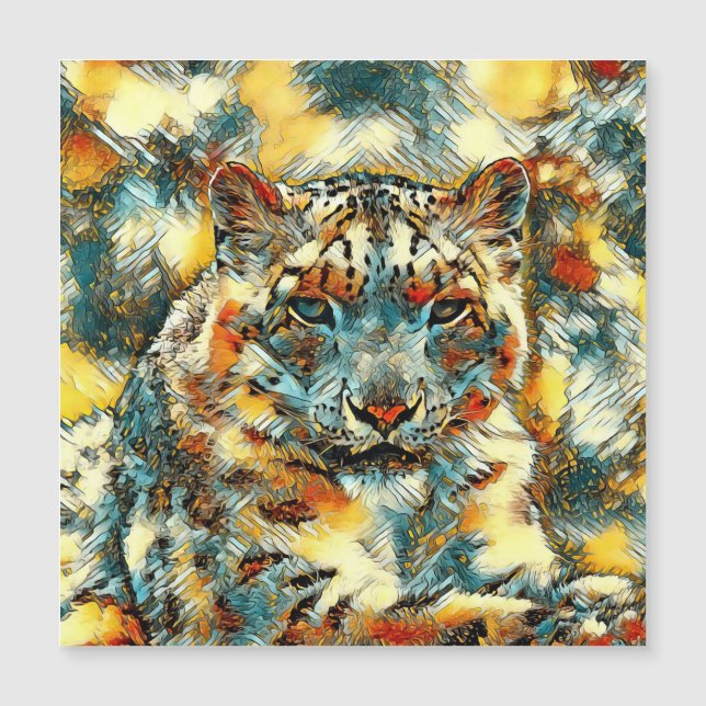 TierArt_Leopard_001 Magnetkarte (Vorderseite)