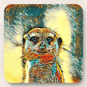 TierArt_Meerkat_07 Getränkeuntersetzer