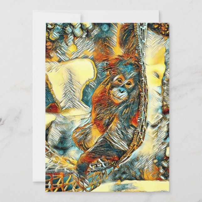TierArt_OrangUtan_005 Feiertagskarte (Vorderseite)