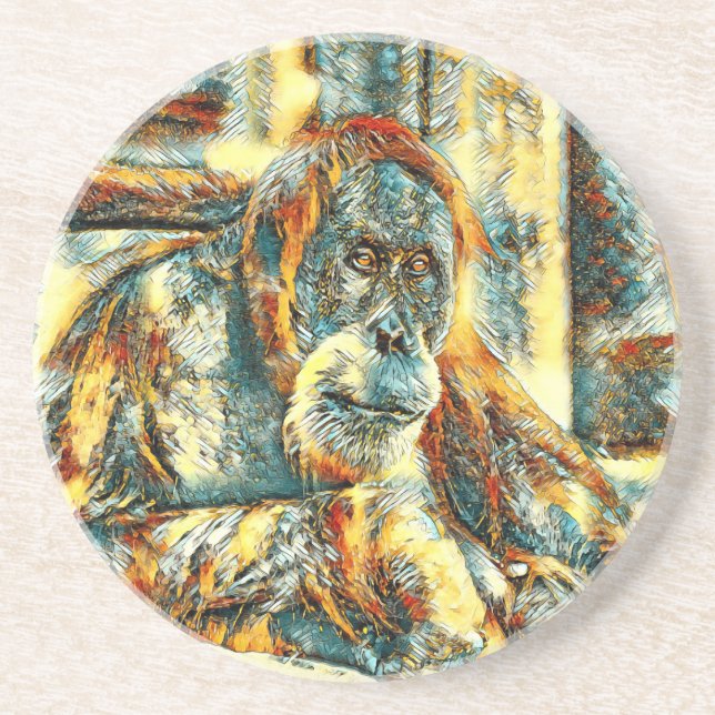 TierArt_OrangUtan_018 Getränkeuntersetzer (Vorne)