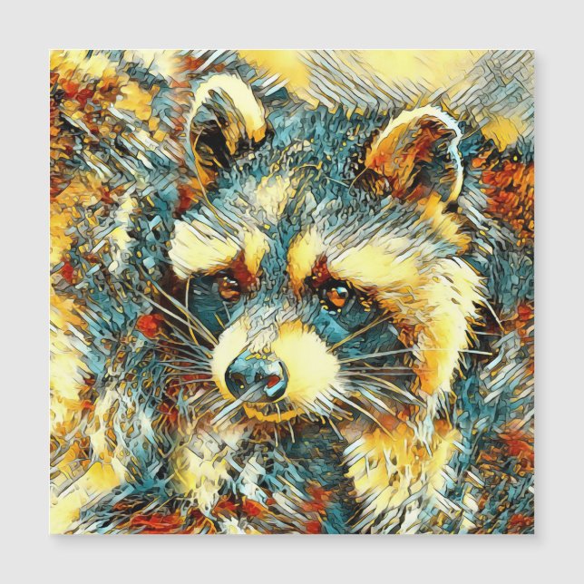 TierArt_Raccoon_004 Magnetkarte (Vorderseite)