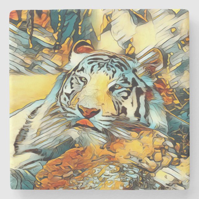 TierArt_Tiger_002 Steinuntersetzer (Vorderseite)