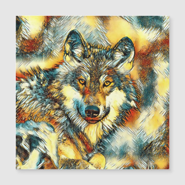 TierArt_Wolf_001 Magnetkarte (Vorderseite)