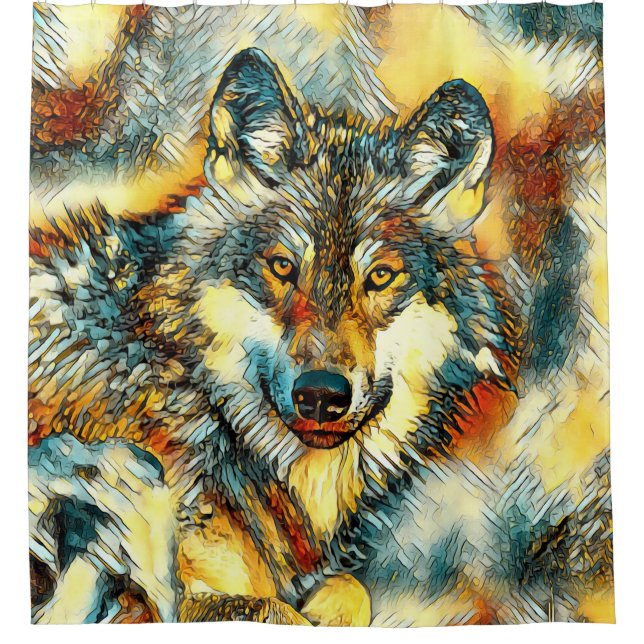 TierArt_Wolf_20170601_by_JAMColors Duschvorhang (Vorderseite)