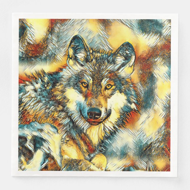 TierArt_Wolf_20170601_by_JAMColors Serviette (Vorderseite)
