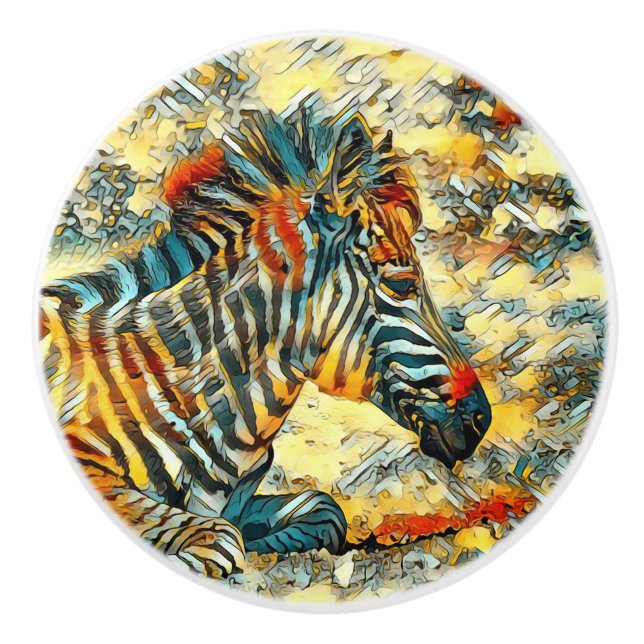 TierArt_Zebra_001 Keramikknauf (Vorderseite)