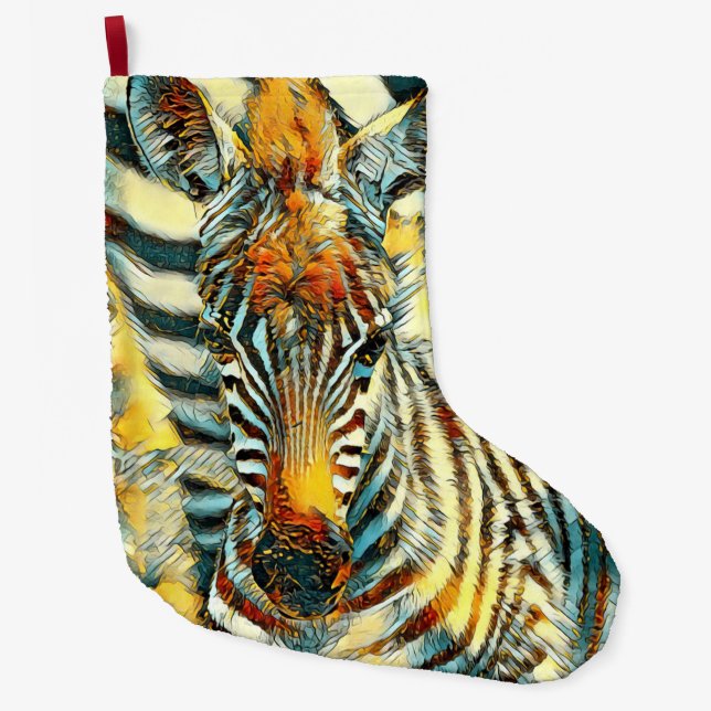 TierArt_Zebra_002 Großer Weihnachtsstrumpf (Vorderseite)