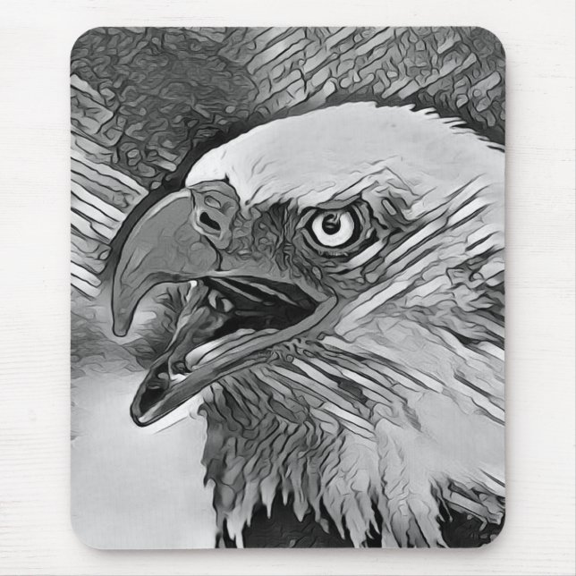 TierArtBW_Bird_002 Mousepad (Vorne)