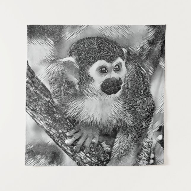 TierArtBW_Monkey_002 Wandteppich (Vorderseite)
