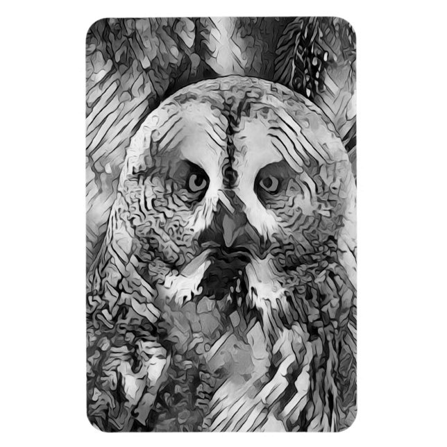 TierArtBW_Owl_001 Magnet (Vertikal)