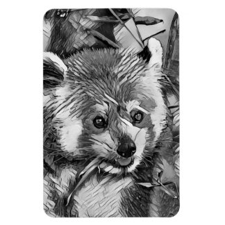 TierArtBW_RedPanda_003 Magnet