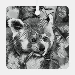 TierArtBW_RedPanda_003 Ornament Aus Metall