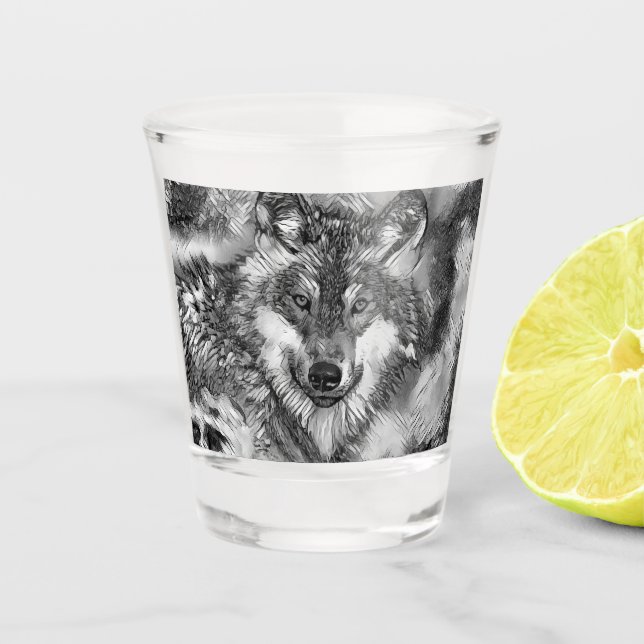 TierArtBW_Wolf_001 Schnapsglas (Vorderseite)