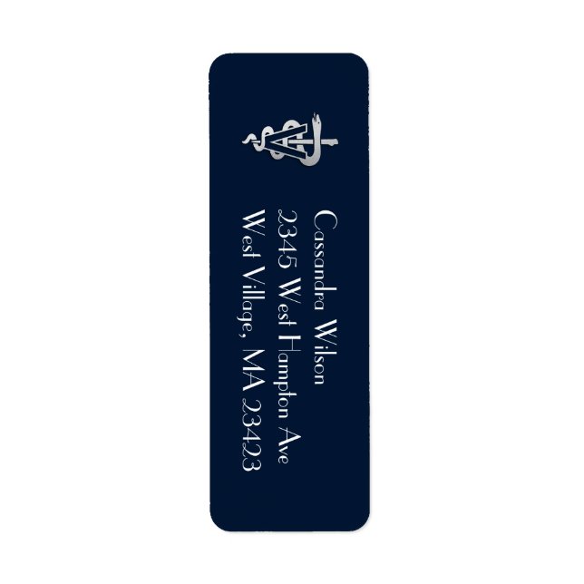 Tierarzt Abschluss Navy Blau Silber (Vorne)