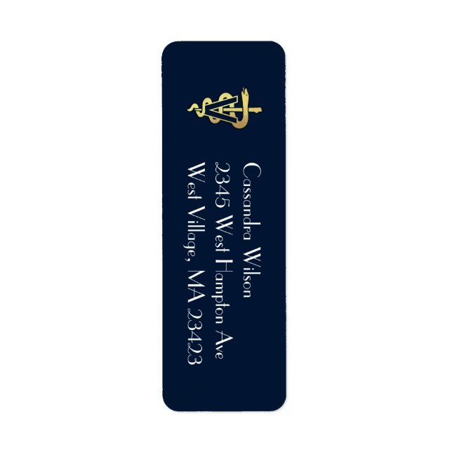 Tierarzt-Abschluss Navyblau Gold (Vorne)