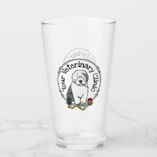 Tierarzt Alt Englisch Schafhund Grau 1 Niedlicher Glas