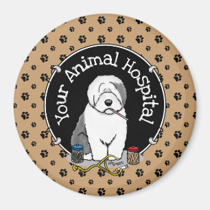 Tierarzt Alt Englisch Schafhund Grau 1 Niedlicher  Magnet