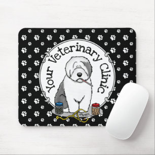 Tierarzt Alt Englisch Schafhund Grau 1 Niedlicher Mousepad