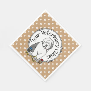 Tierarzt Alt Englisch Schafhund Grau 1 Niedlicher Serviette