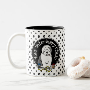 Tierarzt Alt Englisch Schafhund Grau 1 Niedlicher  Zweifarbige Tasse