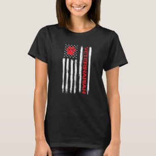 Tierarzt Amerikanische Flagge Zukünftiger Tierarz T-Shirt