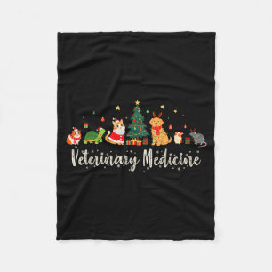 Tierarzt-Assistent Tier Weihnachten Xmas Stimmung Fleecedecke