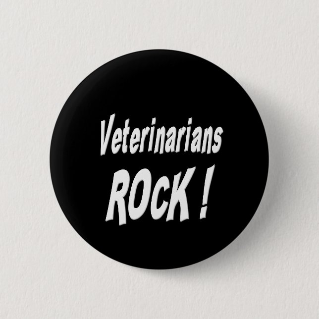 Tierarzt-Felsen! Knopf Button (Vorderseite)