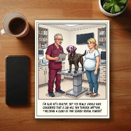 Tierarzt-Notaufnahme-Abenteuer-Cartoon Postkarte