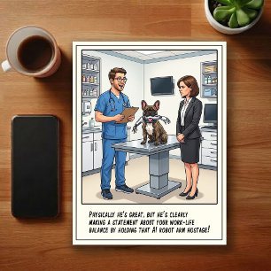 Tierarzt-Notaufnahme-Abenteuer-Cartoon Postkarte