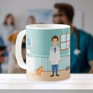 Tierarzt Raum Veterinär Mann Haustier Doktor Benut Kaffeetasse