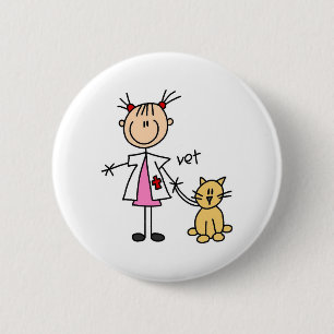 Tierarzt-Strichmännchen Button