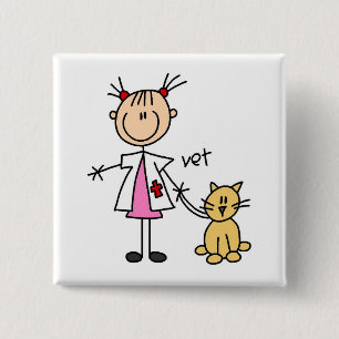 Tierarzt-Strichmännchen Button