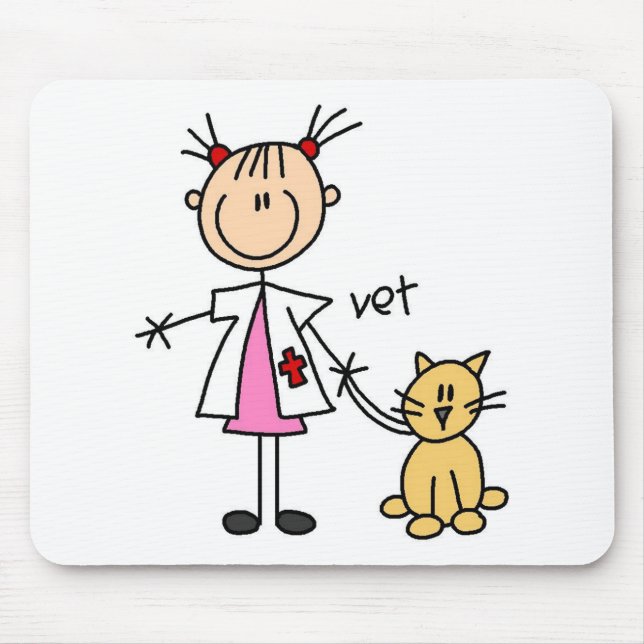 Tierarzt-Strichmännchen Mousepad (Vorne)