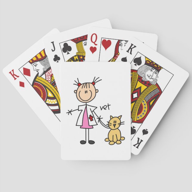 Tierarzt-Strichmännchen Spielkarten (Rückseite)