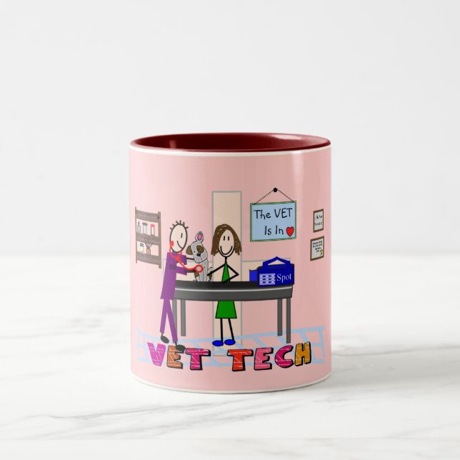Tierarzt-Technologie-Kunst-Geschenke Zweifarbige Tasse (Mittel)