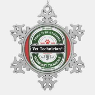 Tierarzt-Technologie Weihnachtsverzierung Schneeflocken Zinn-Ornament