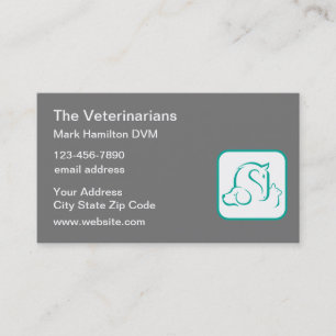 Tierarzt Thema Haustier Emblem Geschäftskarten Visitenkarte