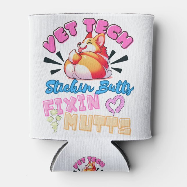 Tierarzt, Tierarzt, lustig, Krankenschwester, nied Dosenkühler (Vorderseite)