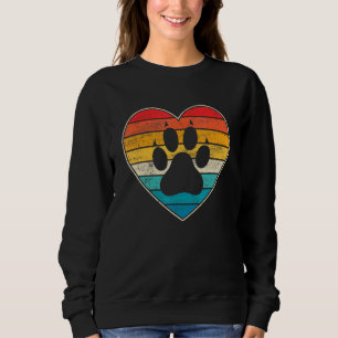Tierarzt Tierarzthelfer Retro-Sonnenuntergang Pfot Sweatshirt